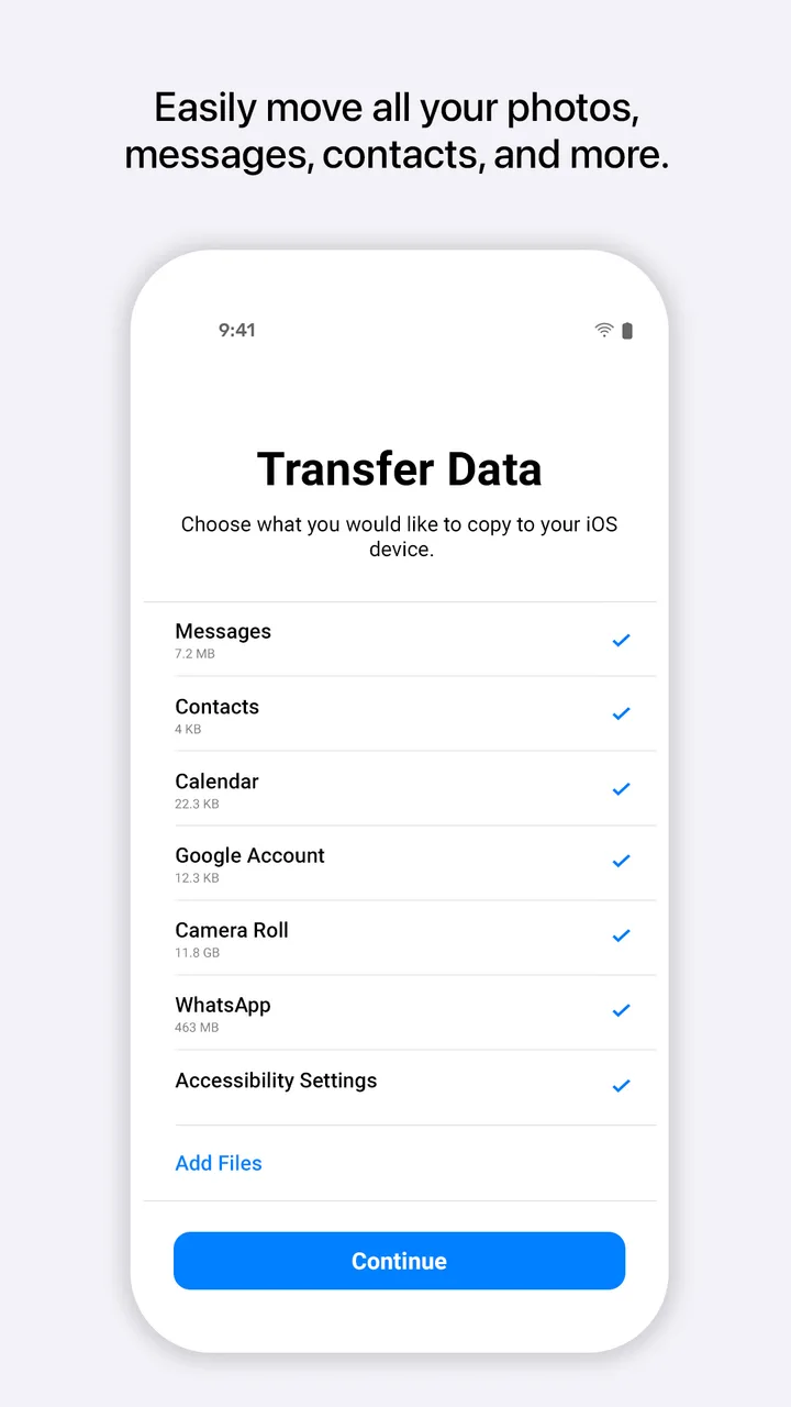 Move to iOS screenshot 1