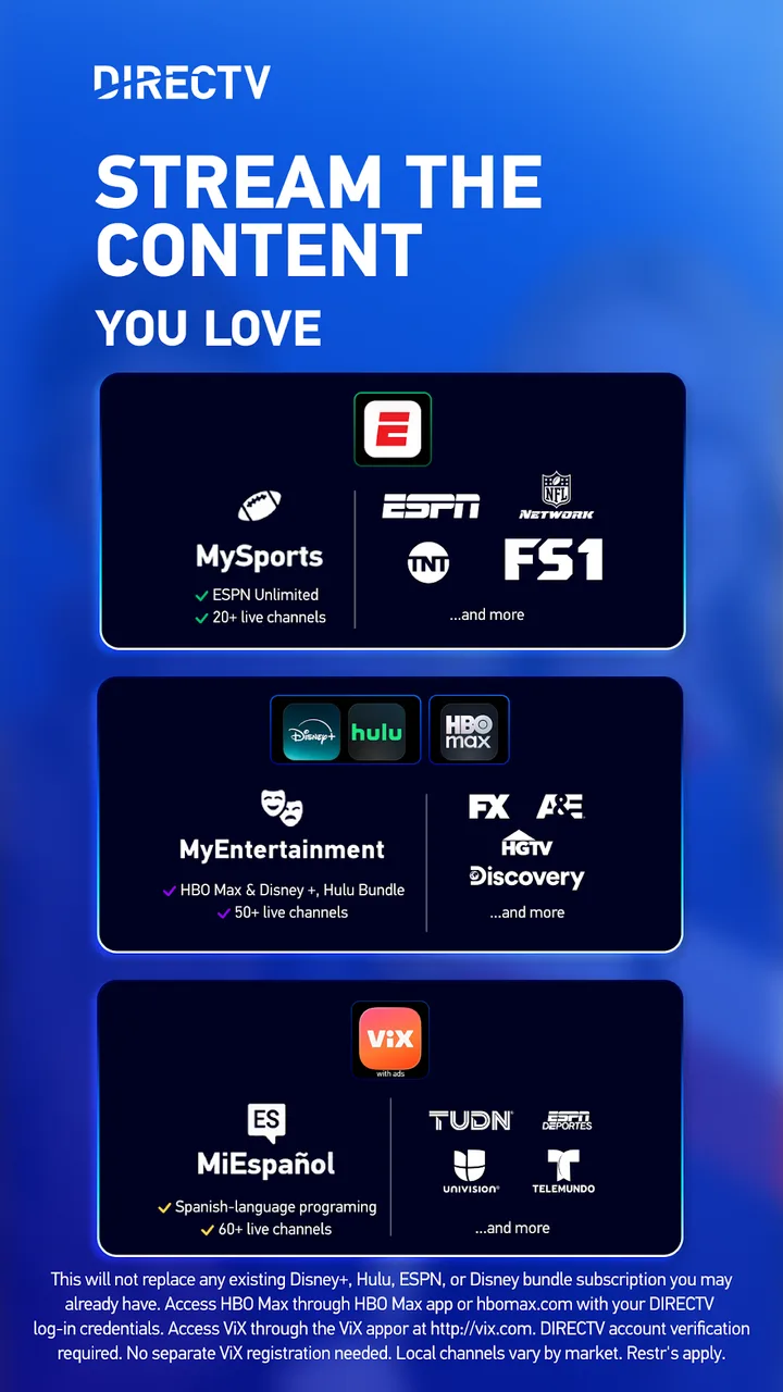 DIRECTV: TV & Movie Streaming screenshot 1