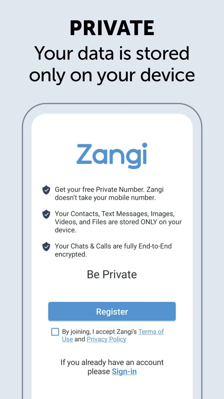 Zangi - Private Messenger screenshot 1