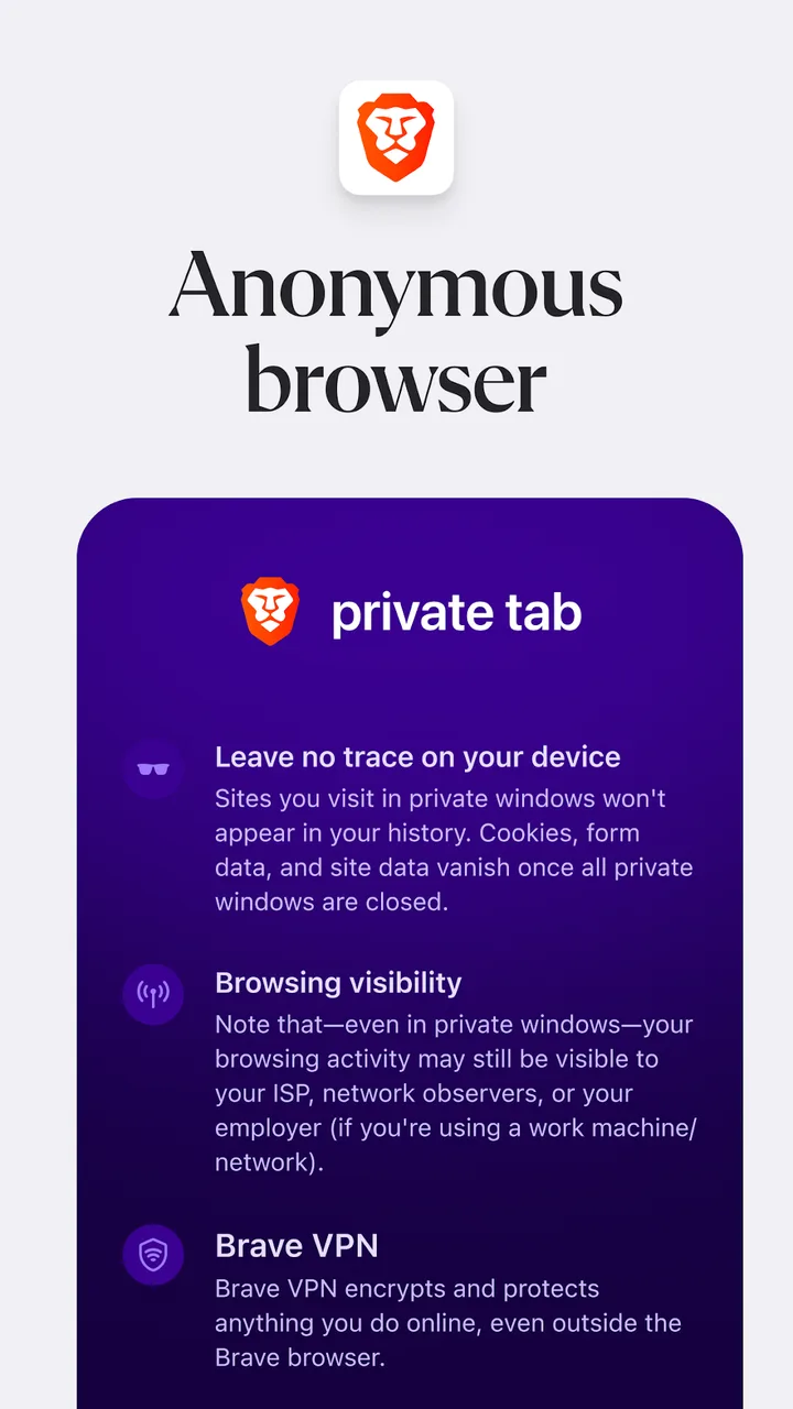 Brave Private Web Browser, VPN screenshot 3
