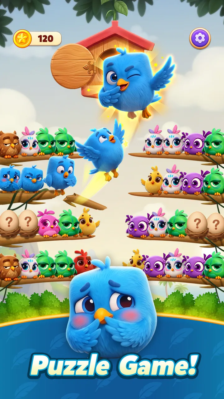 Chirpy Sort: Bird Color Puzzle screenshot 2
