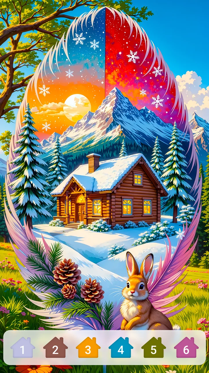 Cabin & House Paint by Numbers screenshot 1