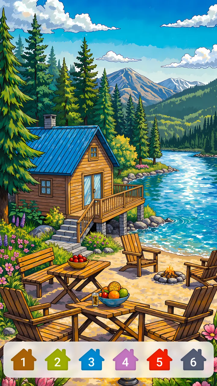 Cabin & House Paint by Numbers screenshot 3