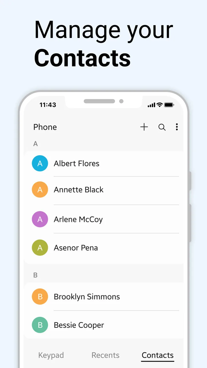 Contacts screenshot 1