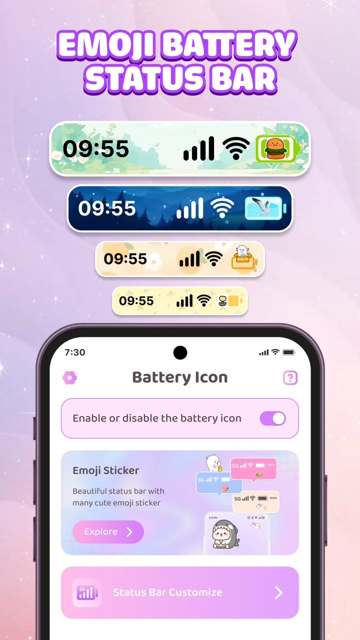 Emoji Battery Icon Customize screenshot 1