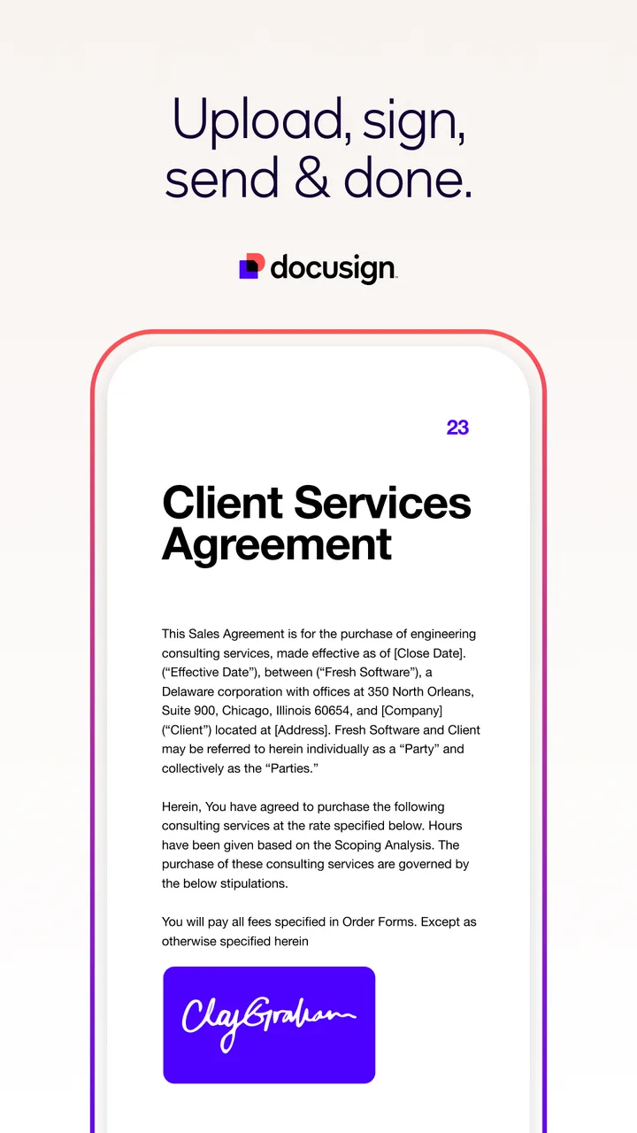 Docusign - Upload & Sign Docs screenshot 1