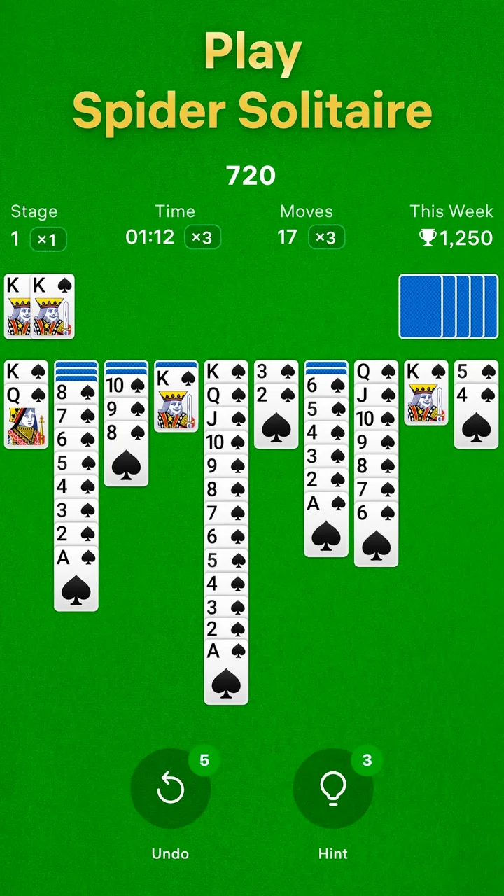 Spider Solitaire screenshot 1
