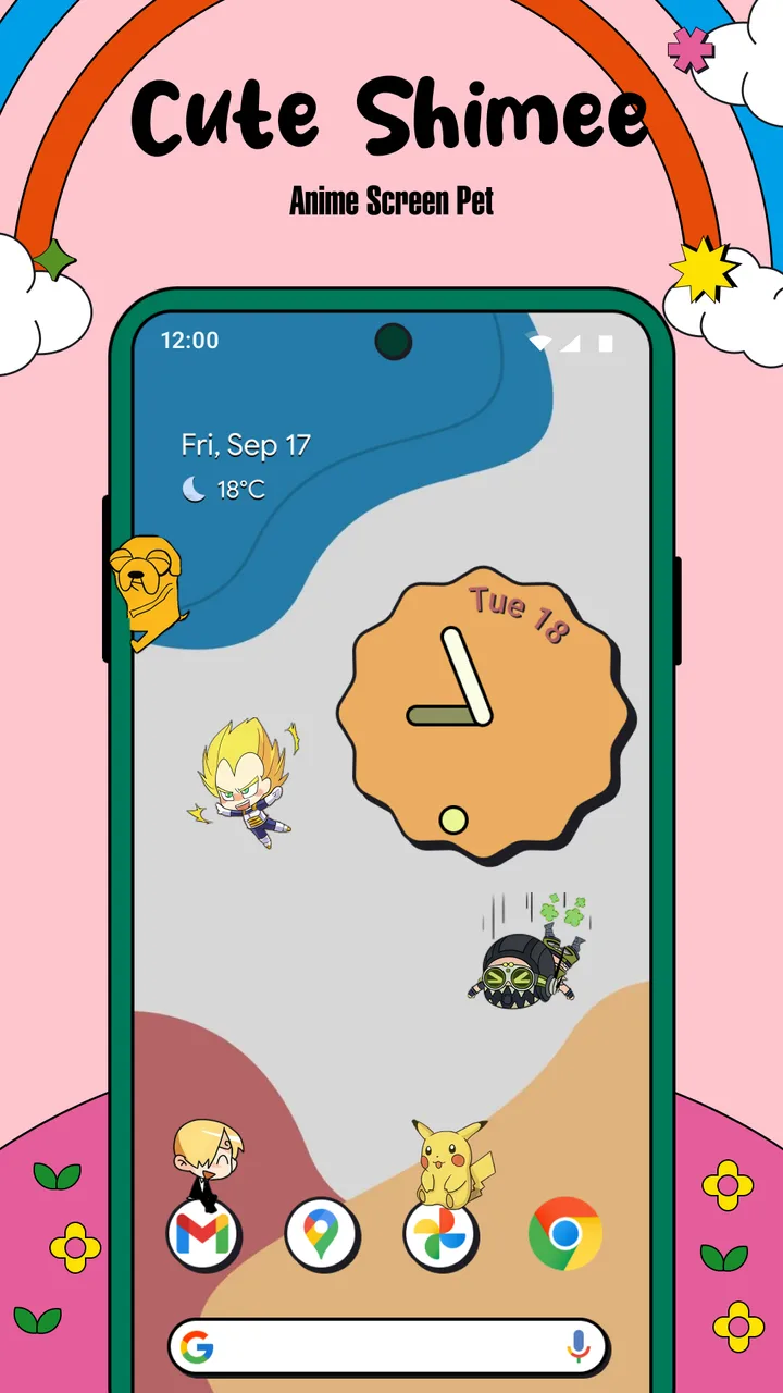 Cute Shimee: Anime Screen Pet screenshot 1