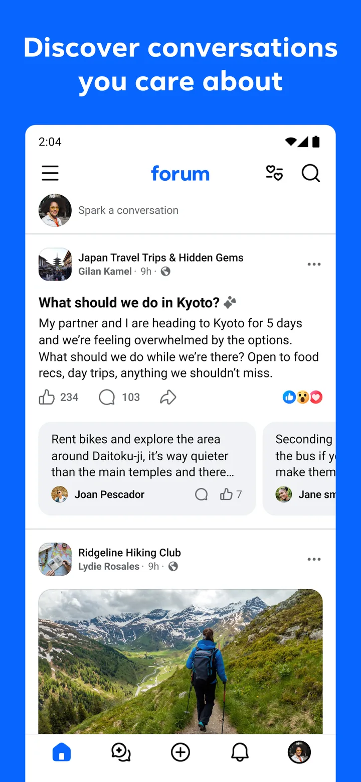 Forum, a Facebook app screenshot 2