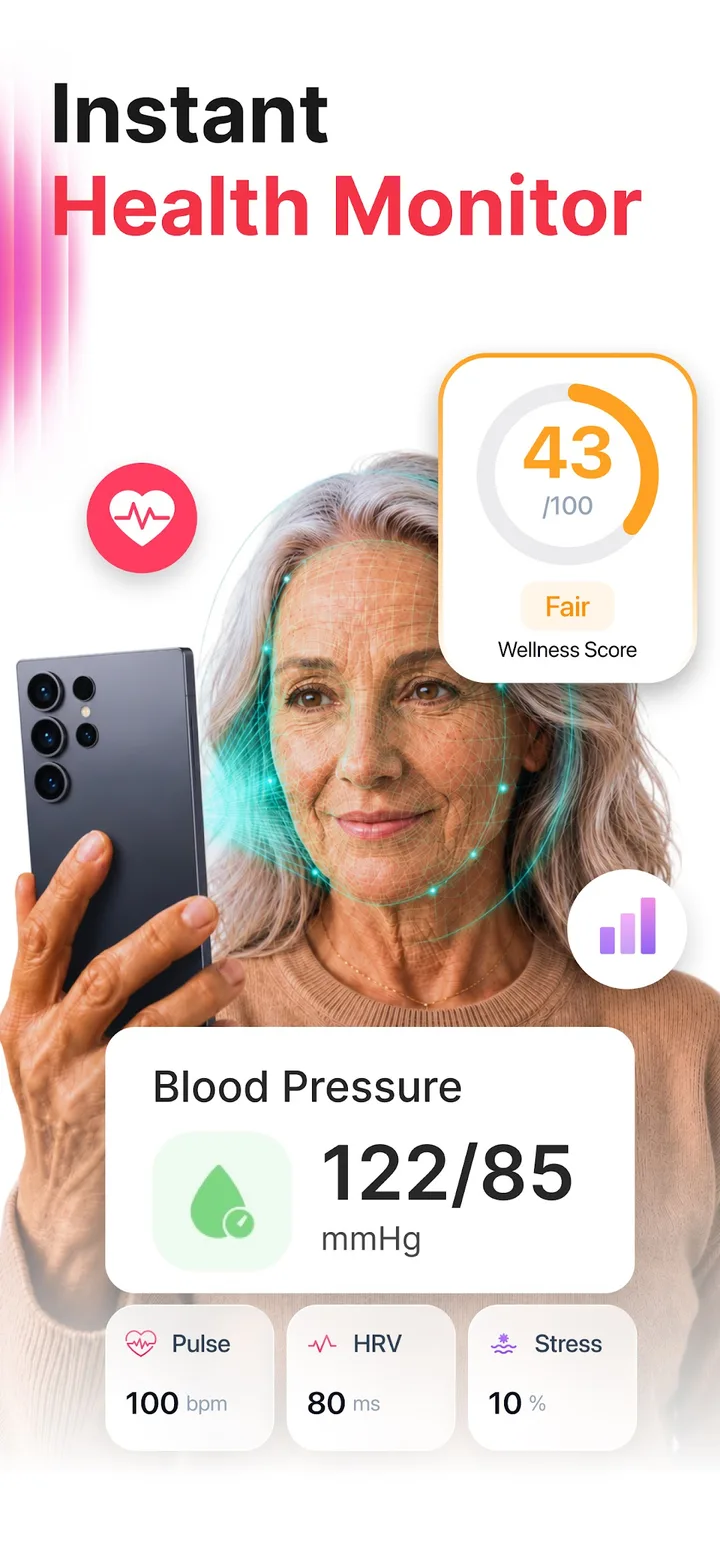 Blood Pressure & HR: FaceVital screenshot 1