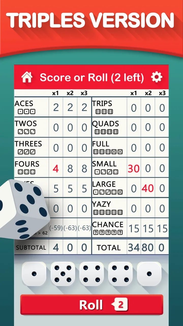 Yazy the yatzy dice game screenshot 3