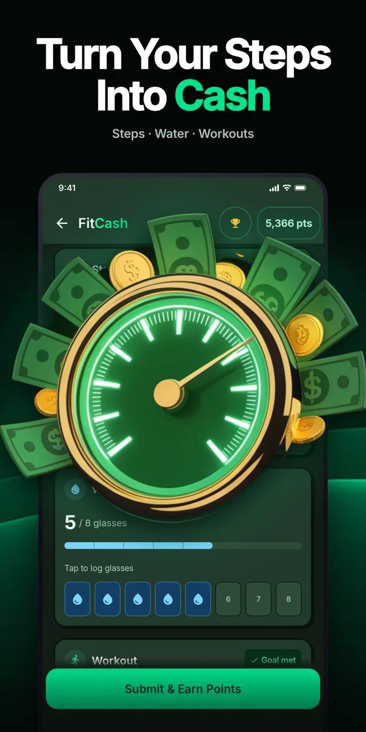 FitCash - get fit, earn cash screenshot 1