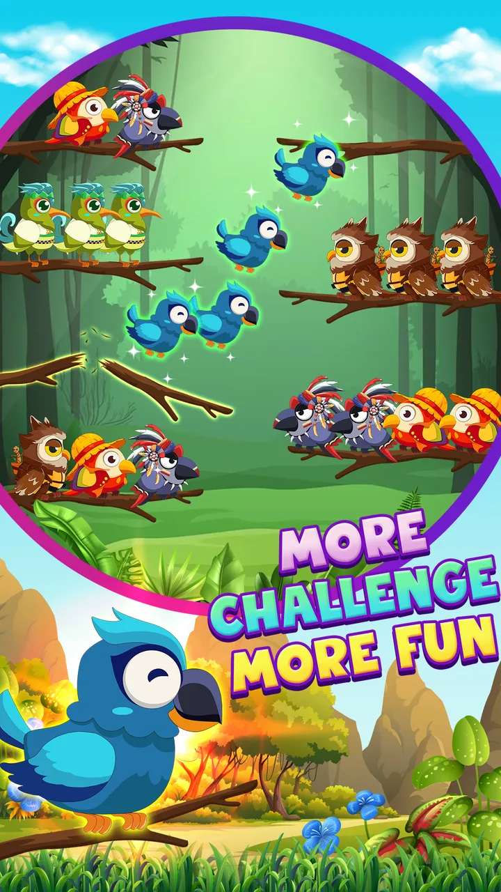 Bird Sort 2: Color Puzzle screenshot 1