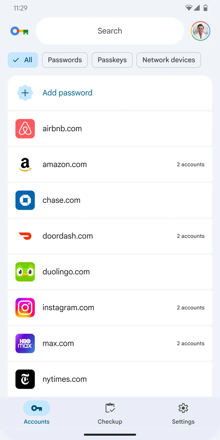 Google Password Manager screenshot 1