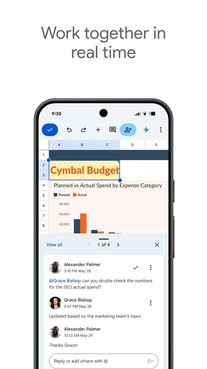 Google Sheets screenshot 1