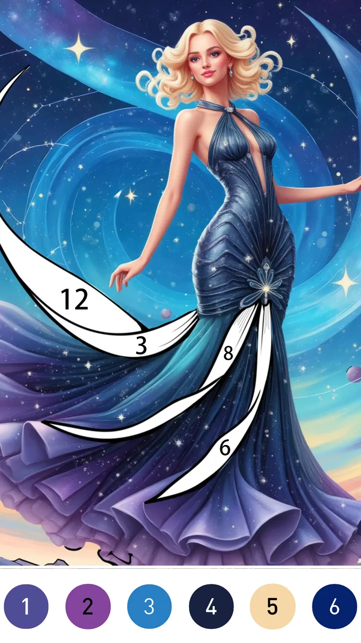 Gown Color by Number Book screenshot 1