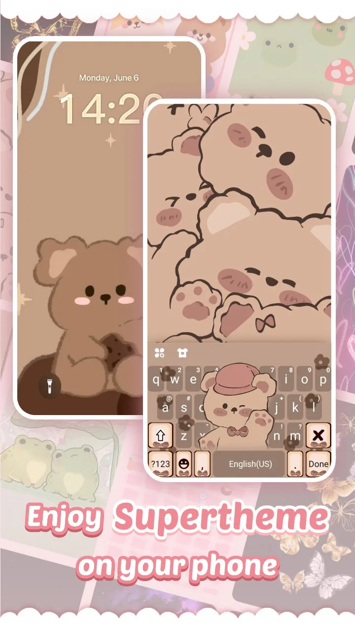 Pink Cute Hippo Theme screenshot 2