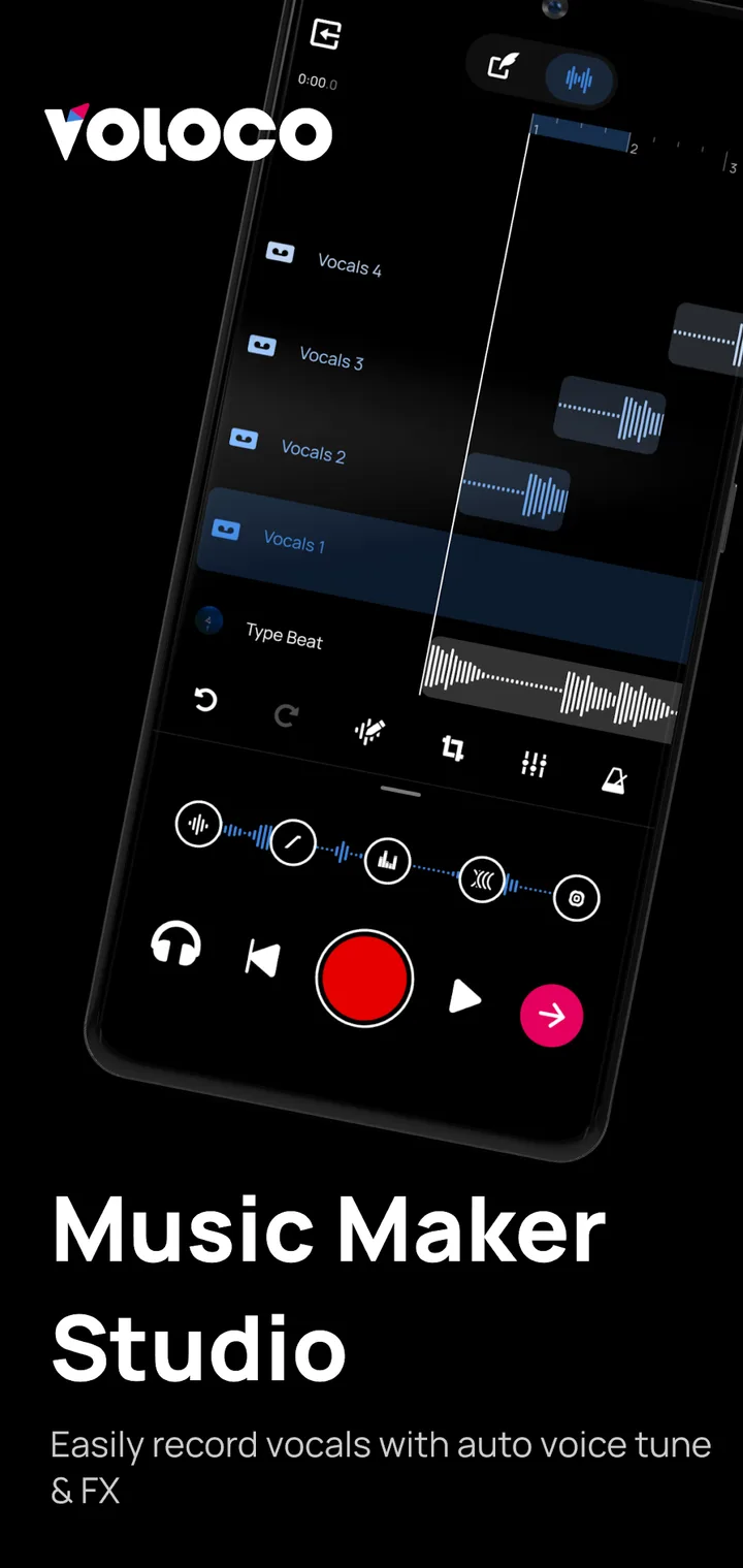 Voloco: Auto Vocal Tune Studio screenshot 1
