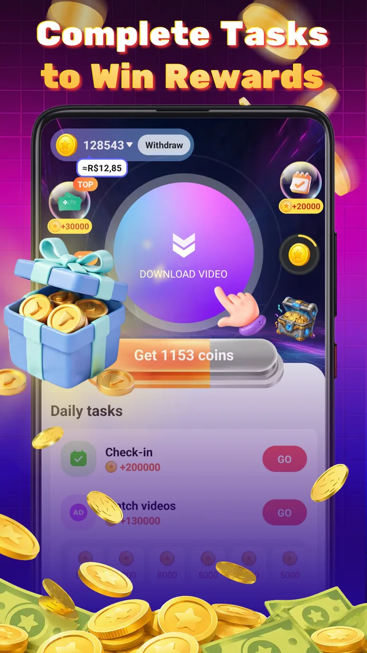 Rich Downloader - lucky & earn screenshot 1