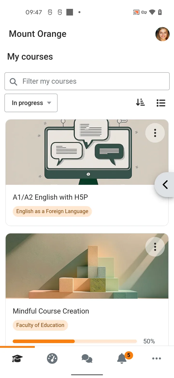 Moodle screenshot 1