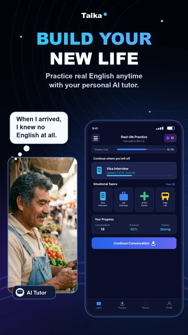 Talka AI: Language Tutor screenshot 1
