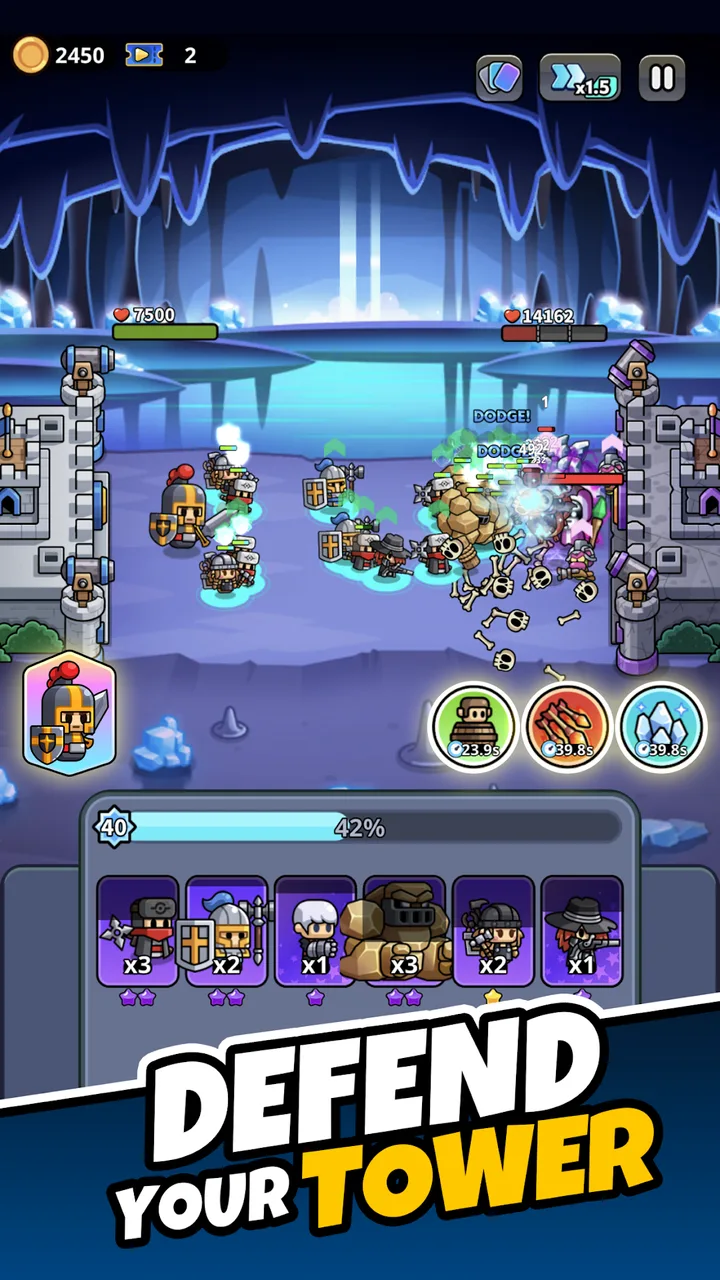 Tiny Warriors Rush - Idle TD screenshot 1