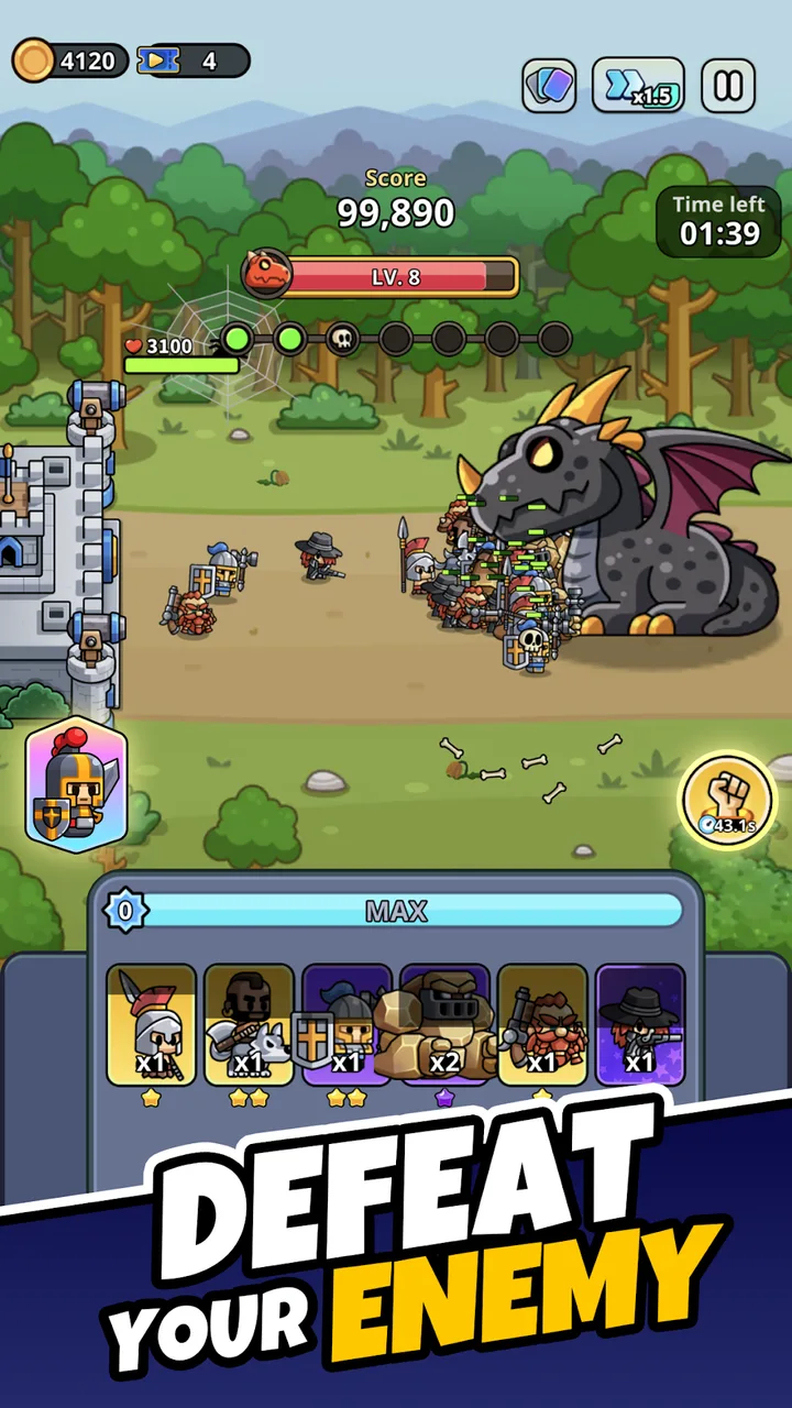 Tiny Warriors Rush - Idle TD screenshot 3