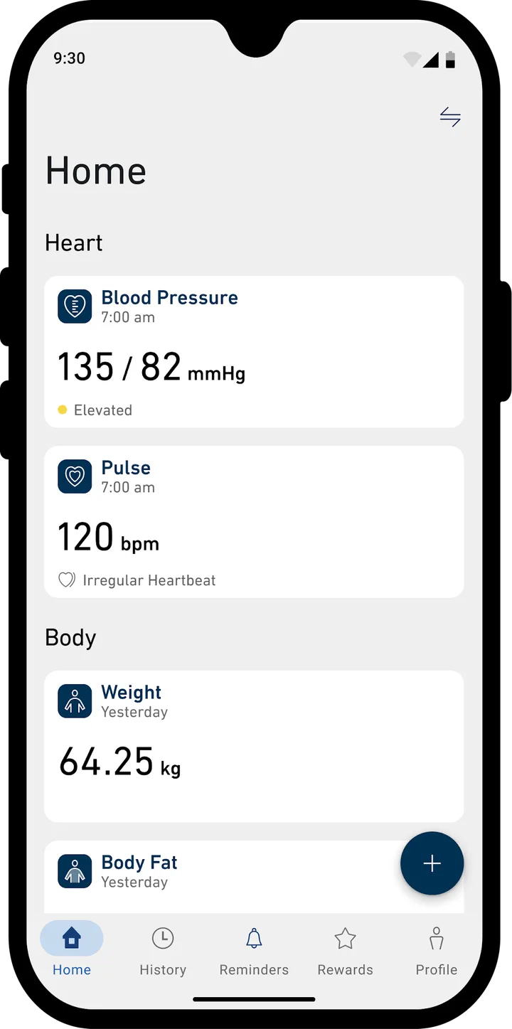 OMRON connect screenshot 2