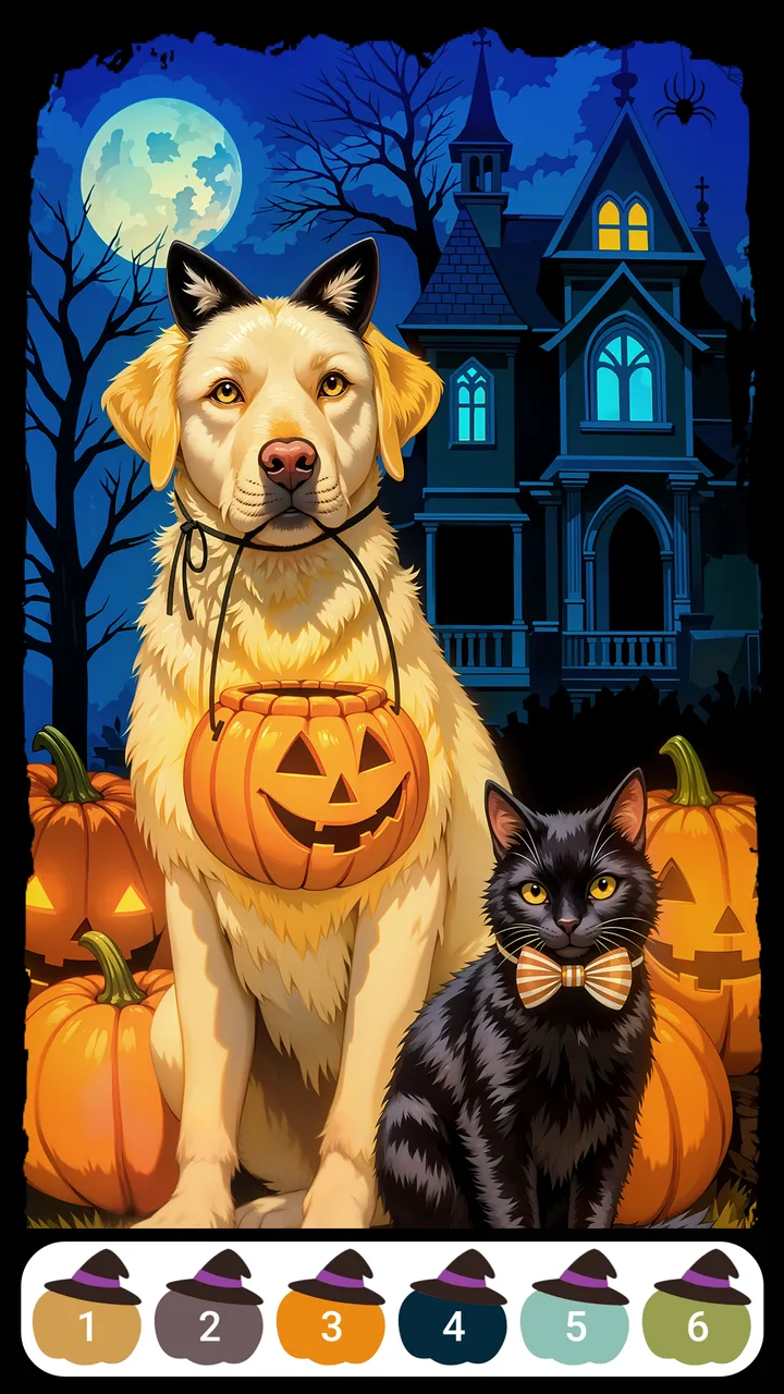 Dark Halloween Color by Number screenshot 2
