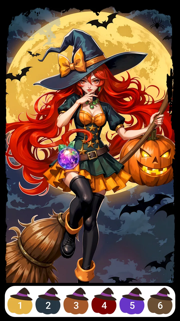 Dark Halloween Color by Number screenshot 3