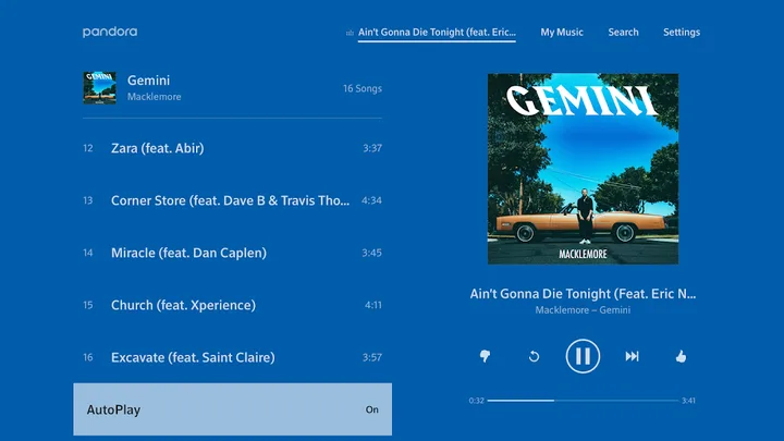 Pandora Music for TV screenshot 4