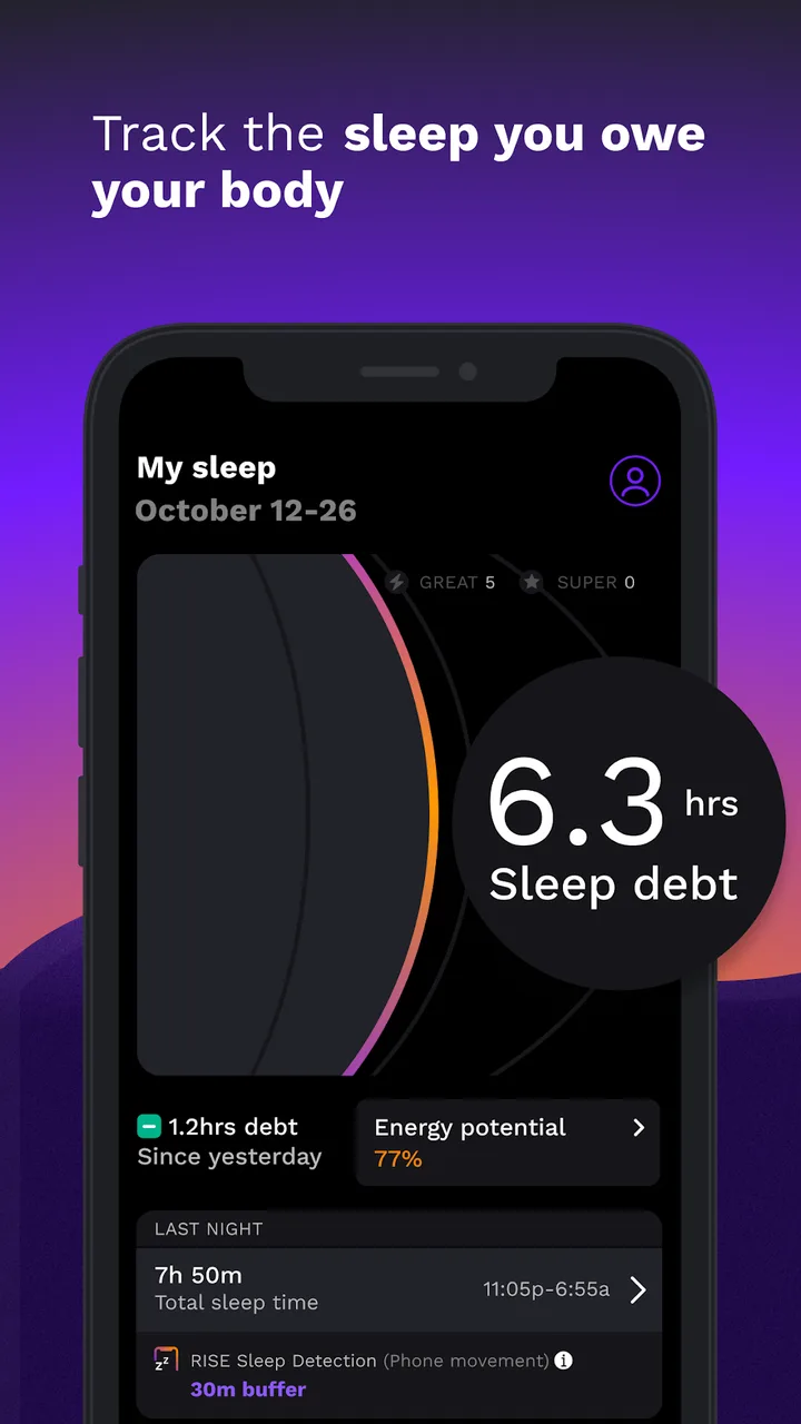 RISE: Sleep Tracker screenshot 2