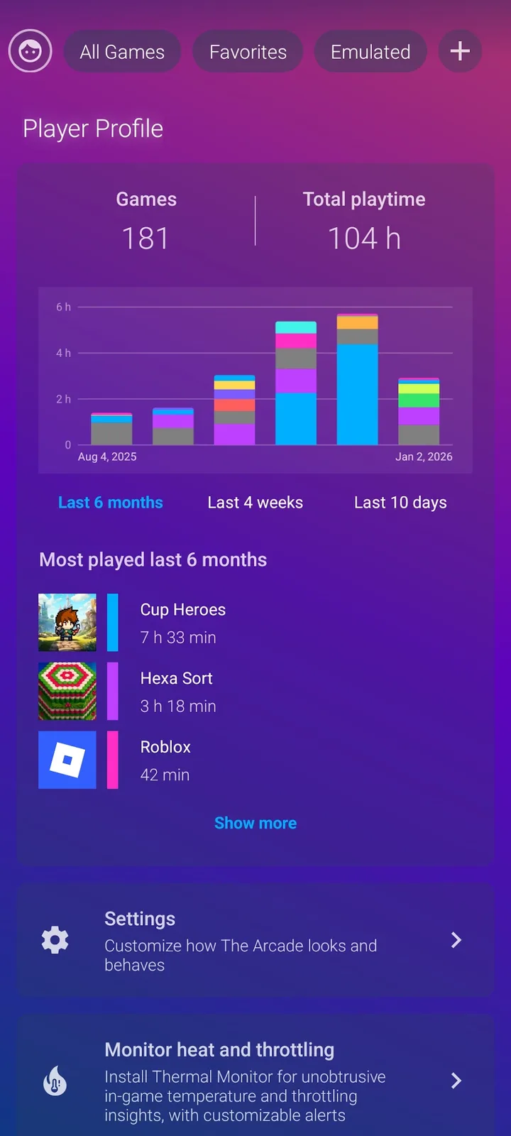 The Arcade · Game Hub Launcher screenshot 4