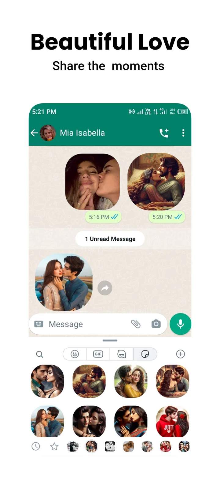 Romantic Stickers WASticker.ly screenshot 1