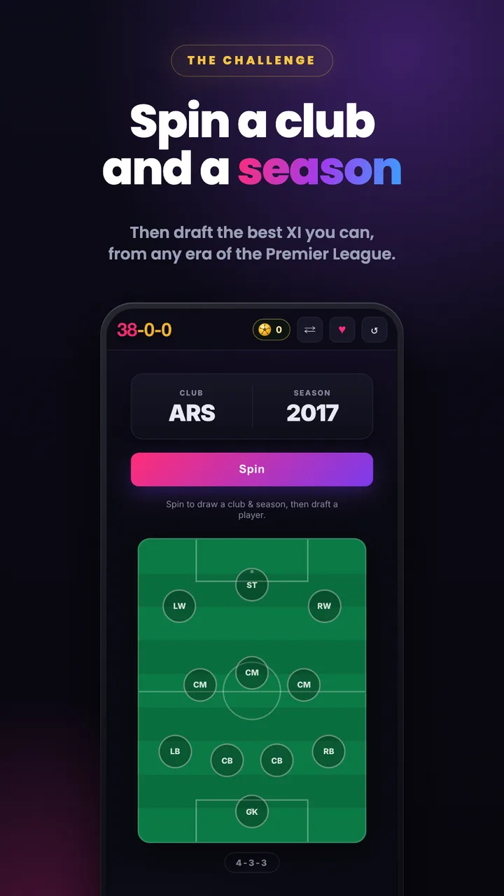 38-0-0: Football Squad Draft screenshot 1
