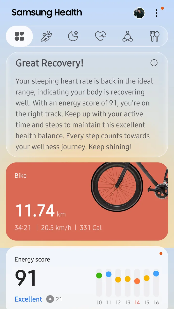 Samsung Health screenshot 1