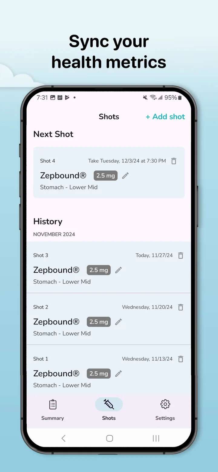 Shotsy - GLP-1 Tracker screenshot 4