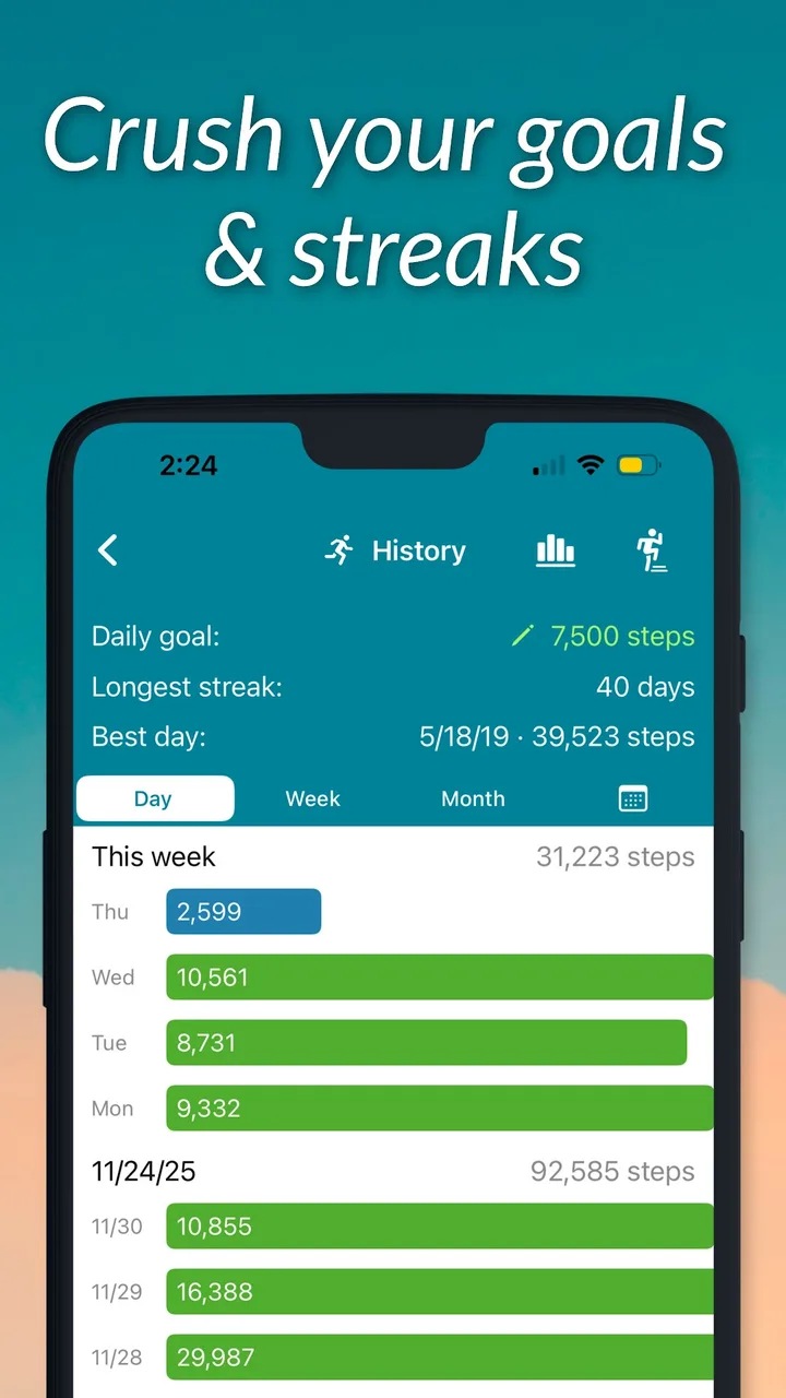 StepUp Pedometer Step Counter screenshot 2
