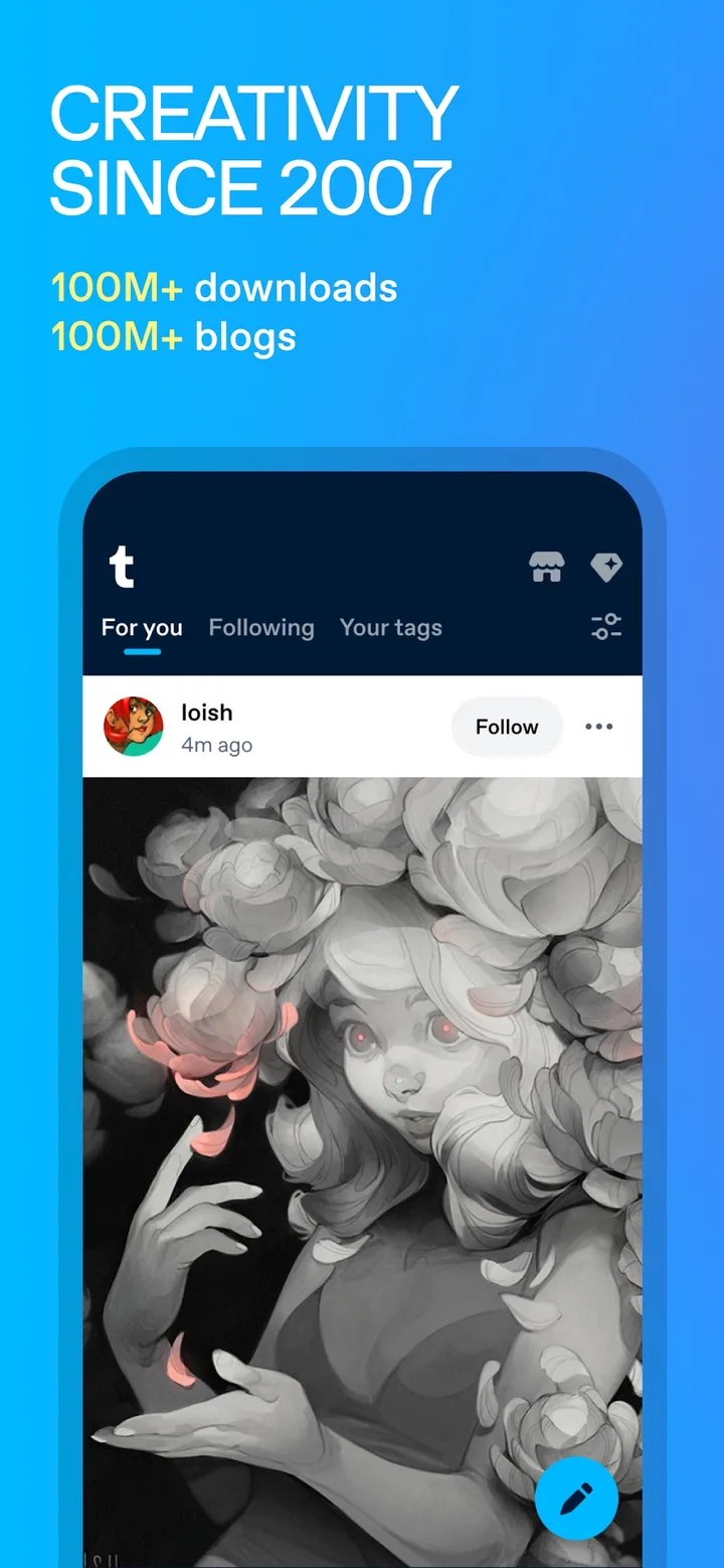 Tumblr: Social Media & Art screenshot 1
