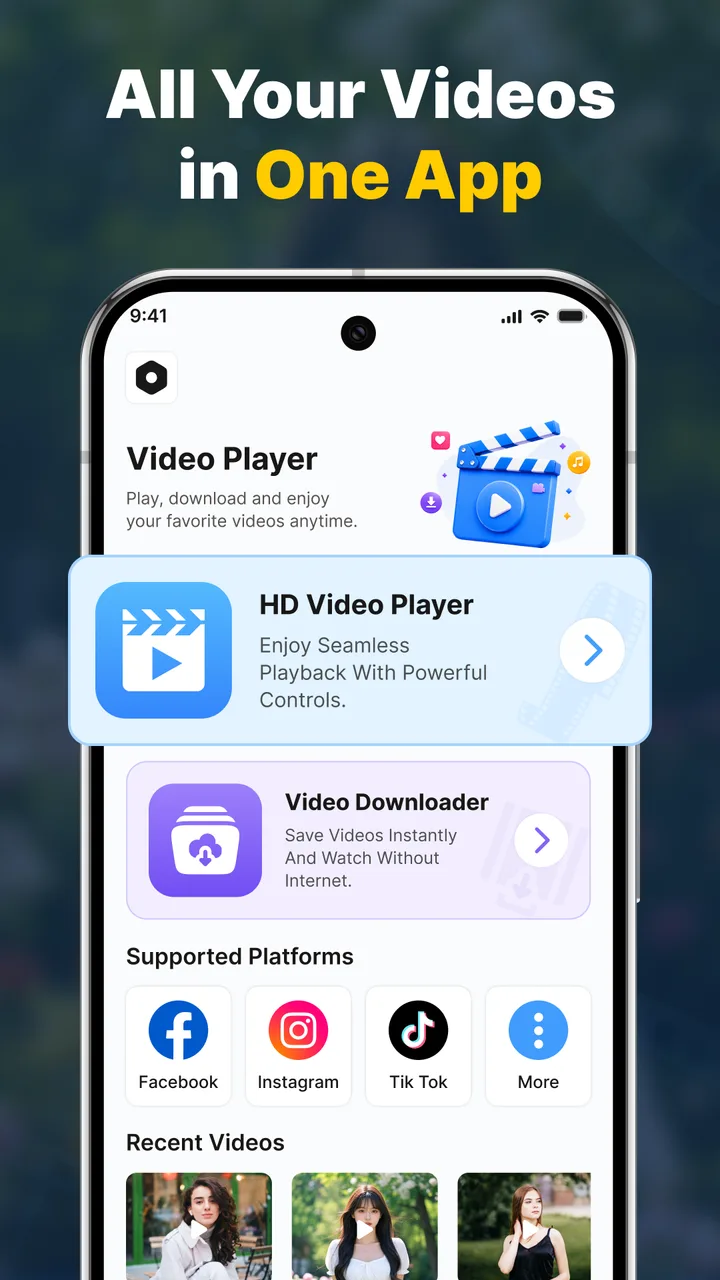 Vexly: Video Player Downloader screenshot 1