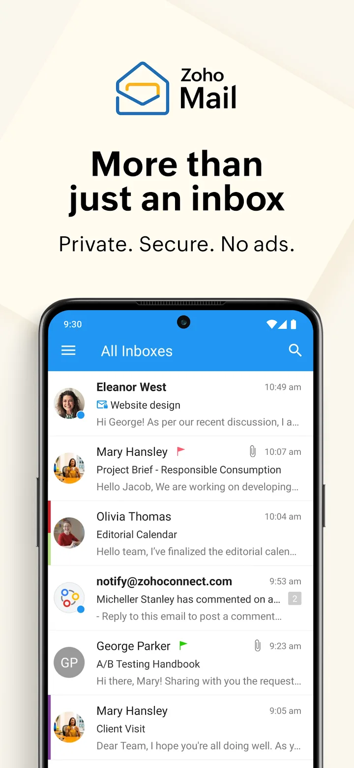 Zoho Mail - Email and Calendar screenshot 1