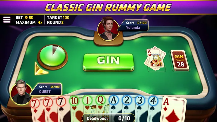 Gin Rummy - Classic Card Game screenshot 1