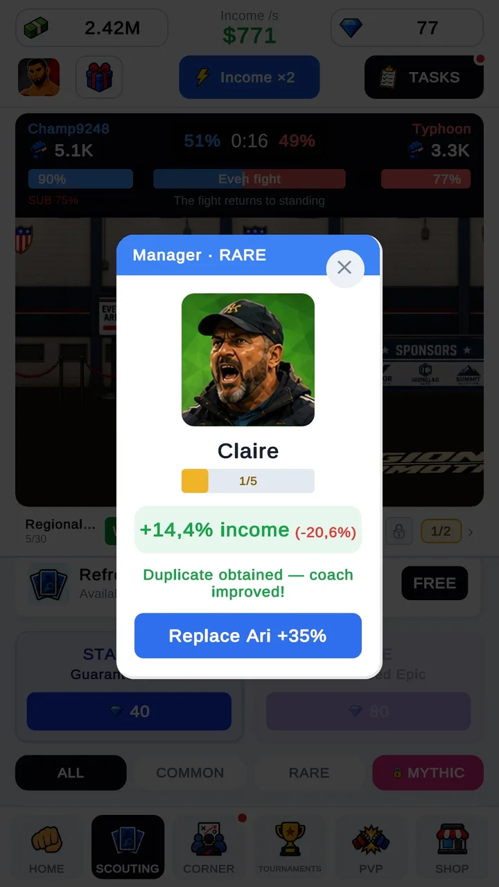 Idle MMA: Octagon Champion screenshot 2