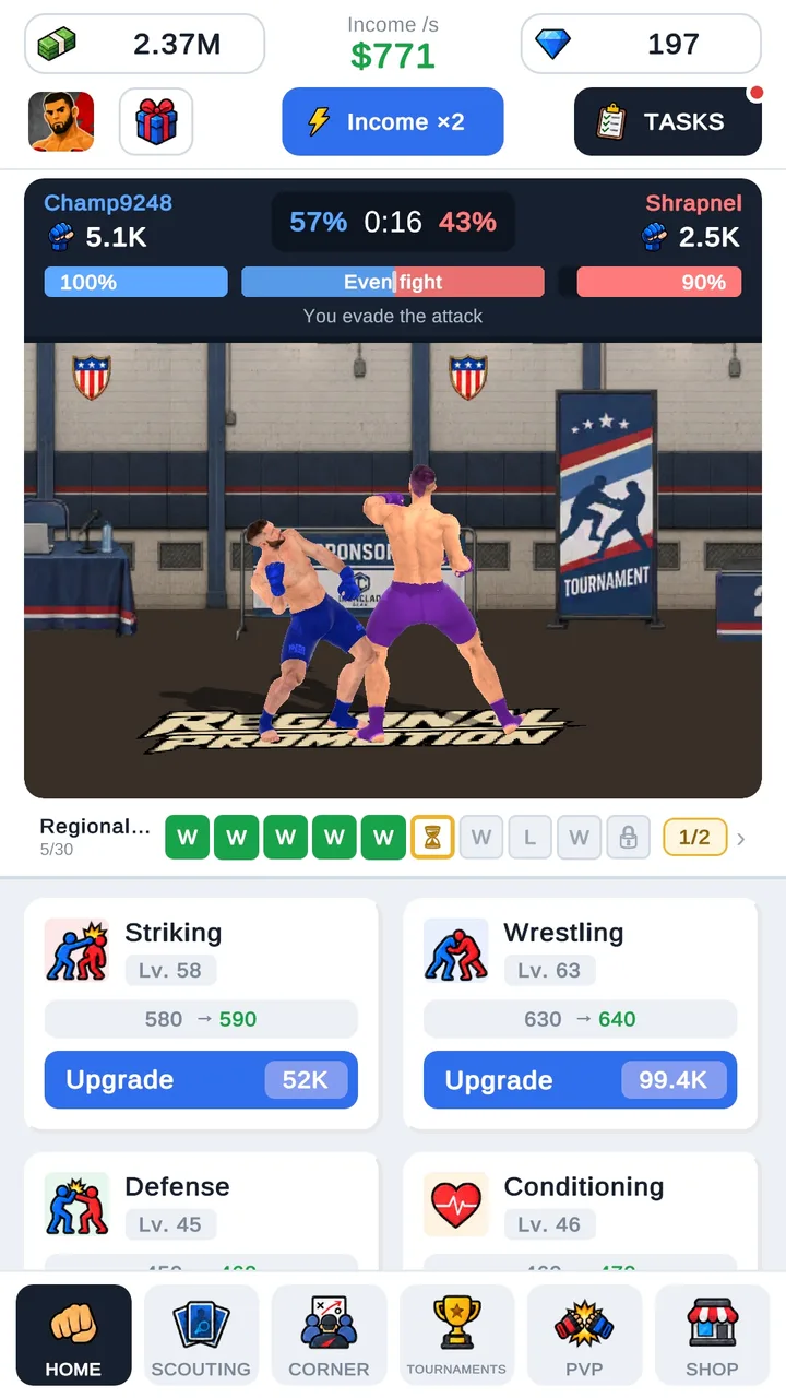 Idle MMA: Octagon Champion screenshot 3