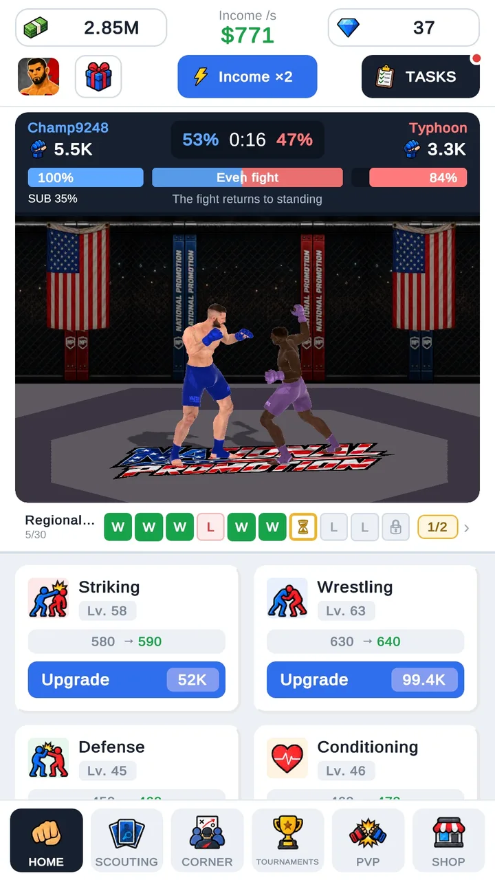 Idle MMA: Octagon Champion screenshot 4