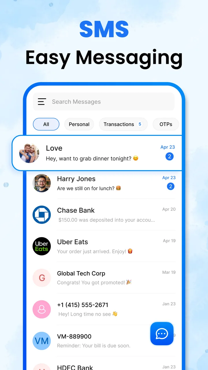Messages SMS Text Home screenshot 1