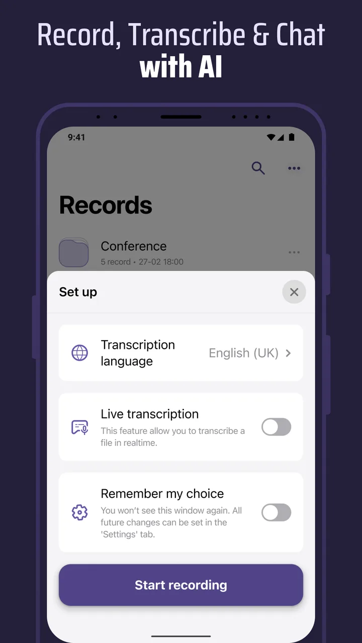 Voice & Transcribe - QuickVox screenshot 1
