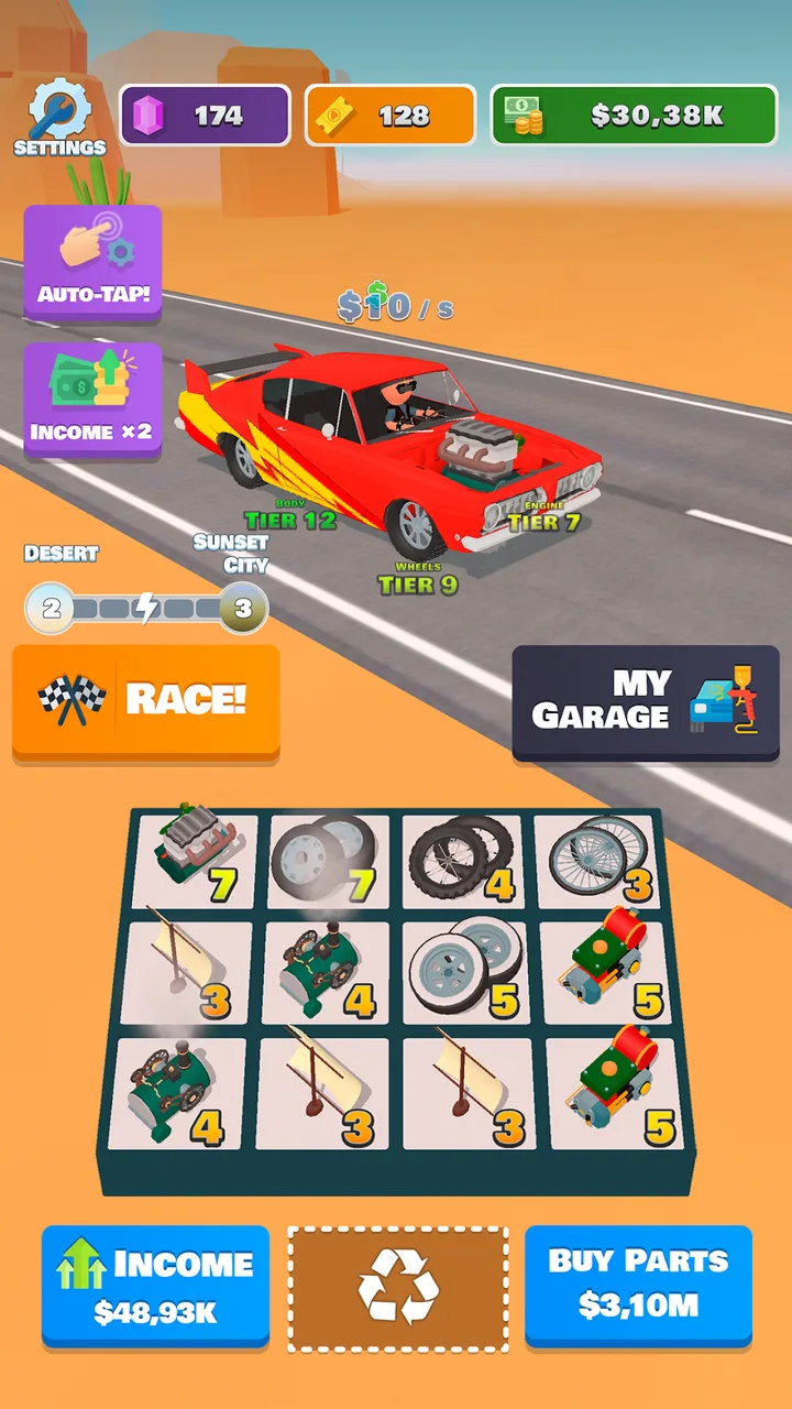 Idle Racer — Tap, Merge & Race screenshot 2